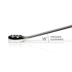 TEKTON® WCB23040 Combination Wrench, Measurement System: SAE, 1-9/16 in Wrench Opening, 12 Points, 15 deg Offset, 21.7 in Overall Length, Steel, Chrome, No Tether Ready